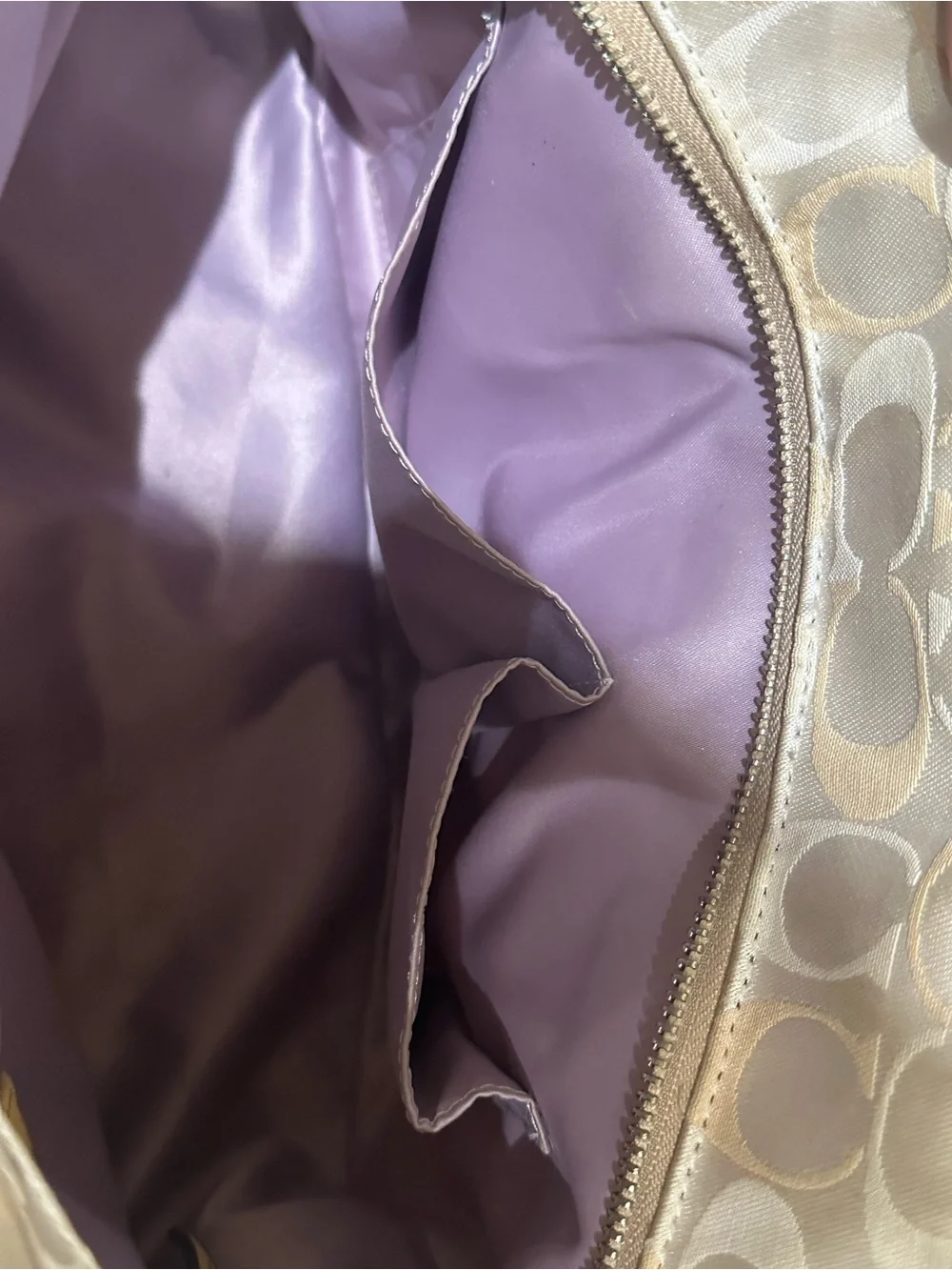 Coach Cream and Tan Signature Tote